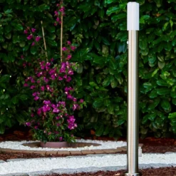 Lampadaire Caserta Acier Inoxydable, 1 Lumiere, Detecteur De Mouvement