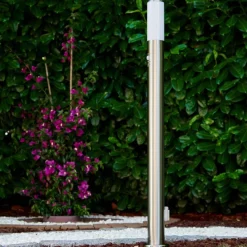 Lampadaire Caserta Acier Inoxydable, 1 Lumiere, Detecteur De Mouvement