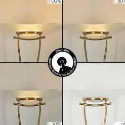 Lampadaire Cavate Led Vieux Laiton, 2 Lumieres
