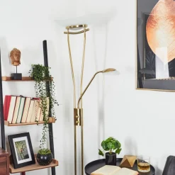 Lampadaire Cavate Led Vieux Laiton, 2 Lumieres