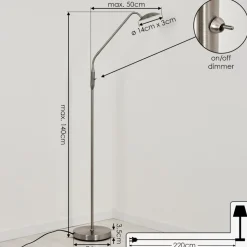 Lampadaire Chirep Led Nickel Mat, 1 Lumiere