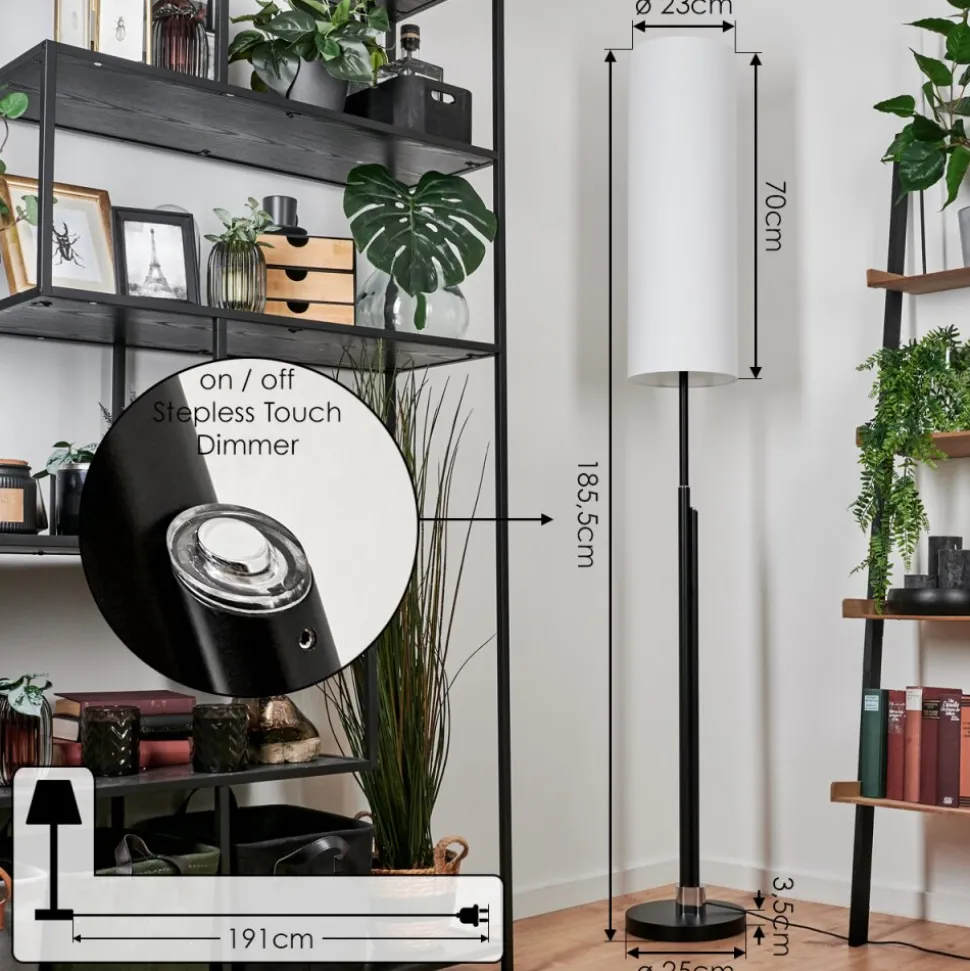 Lampadaire Coquimbito Led Noir, 1 Lumiere