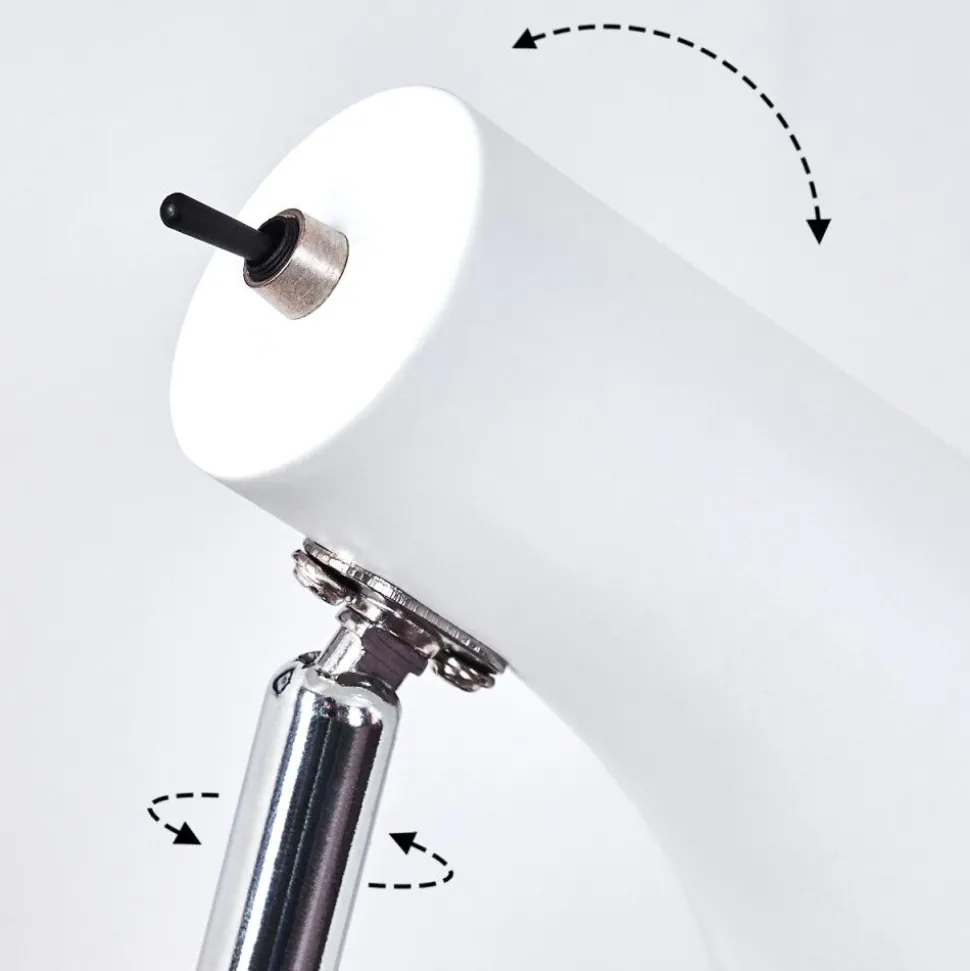 Lampadaire Corralcay Chrome, Blanc, 1 Lumiere
