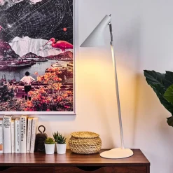 Lampadaire Corralcay Chrome, Blanc, 1 Lumiere