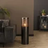 Lampadaire Cylinder Nickel Mat, Noir, 1 Lumiere