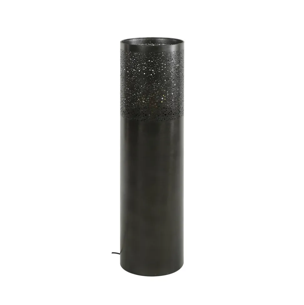 Lampadaire Cylinder Nickel Mat, Noir, 1 Lumiere