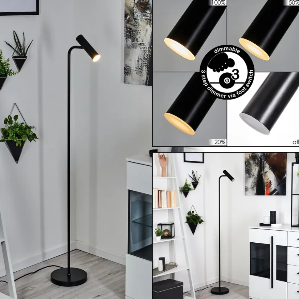 Lampadaire Dalheim Led Noir, 1 Lumiere