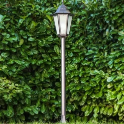 Lampadaire D'Exterieur Hongkong Frost Noir, 1 Lumiere