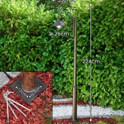 Lampadaire D'Exterieur Lohja Rouille, 1 Lumiere