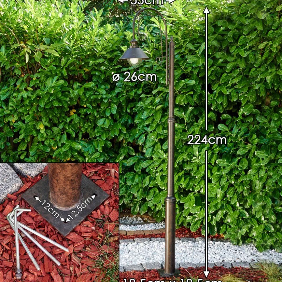 Lampadaire D'Exterieur Lohja Rouille, 1 Lumiere