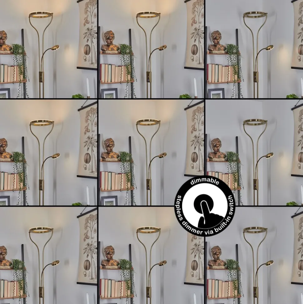 Lampadaire Donna Led Laiton, 2 Lumieres