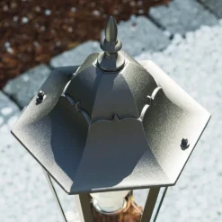Lampadaire Exterieur Bristol Noir, Transparent, 1 Lumiere