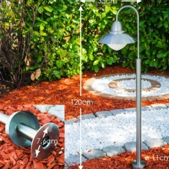 Lampadaire Exterieur Eglo Sydney Acier Inoxydable, 1 Lumiere
