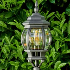 Lampadaire Exterieur Lentua Noir, 1 Lumiere