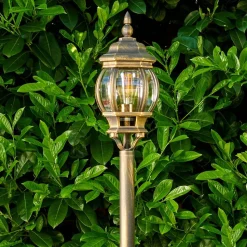 Lampadaire Exterieur Lentua Brun Dore, 1 Lumiere