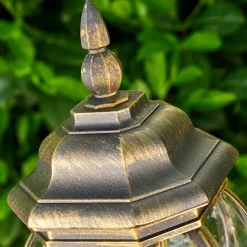 Lampadaire Exterieur Lentua Brun Dore, 1 Lumiere, Detecteur De Mouvement