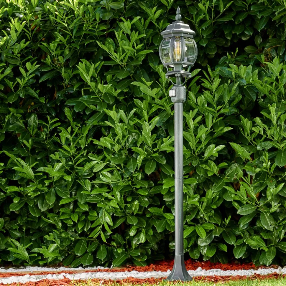 Lampadaire Exterieur Lentua Vert, Noir, 1 Lumiere, Detecteur De Mouvement