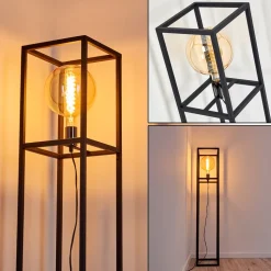 Lampadaire Flambeau Noir, 1 Lumiere