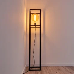 Lampadaire Flambeau Noir, 1 Lumiere