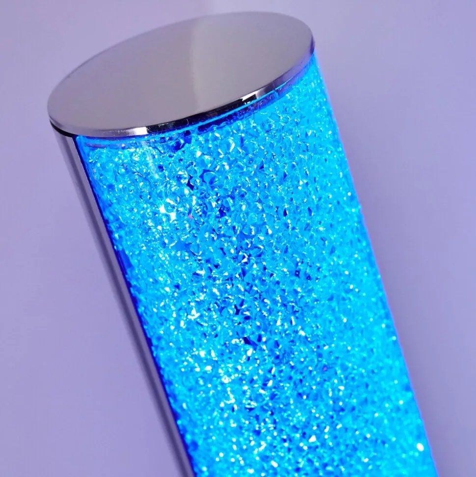 Lampadaire Flaut Led Chrome, 1 Lumiere, Telecommandes, Changeur De Couleurs