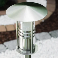 Lampadaire Fukuoka Acier Inoxydable, Transparent, 1 Lumiere