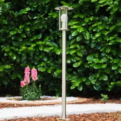 Lampadaire Fukuoka Acier Inoxydable, Transparent, 1 Lumiere