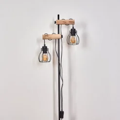 Lampadaire Gondo Ecru, Noir, 2 Lumieres