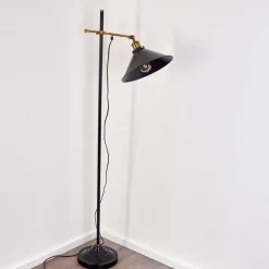 Lampadaire Gudem Noir Dore, 1 Lumiere