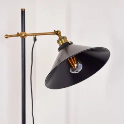 Lampadaire Gudem Noir Dore, 1 Lumiere