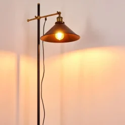 Lampadaire Gudem Noir Dore, 1 Lumiere