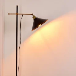 Lampadaire Gudem Noir Dore, 1 Lumiere