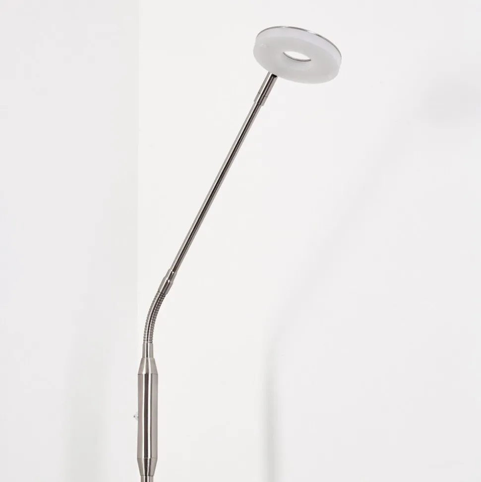 Lampadaire Gulkana Led Nickel Mat, 1 Lumiere, Changeur De Couleurs