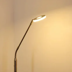 Lampadaire Gulkana Led Nickel Mat, 1 Lumiere, Changeur De Couleurs