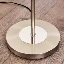 Lampadaire Gulkana Led Nickel Mat, 1 Lumiere, Changeur De Couleurs