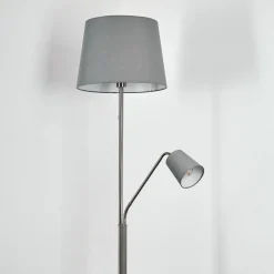 Lampadaire Gunstock Nickel Mat, 2 Lumieres