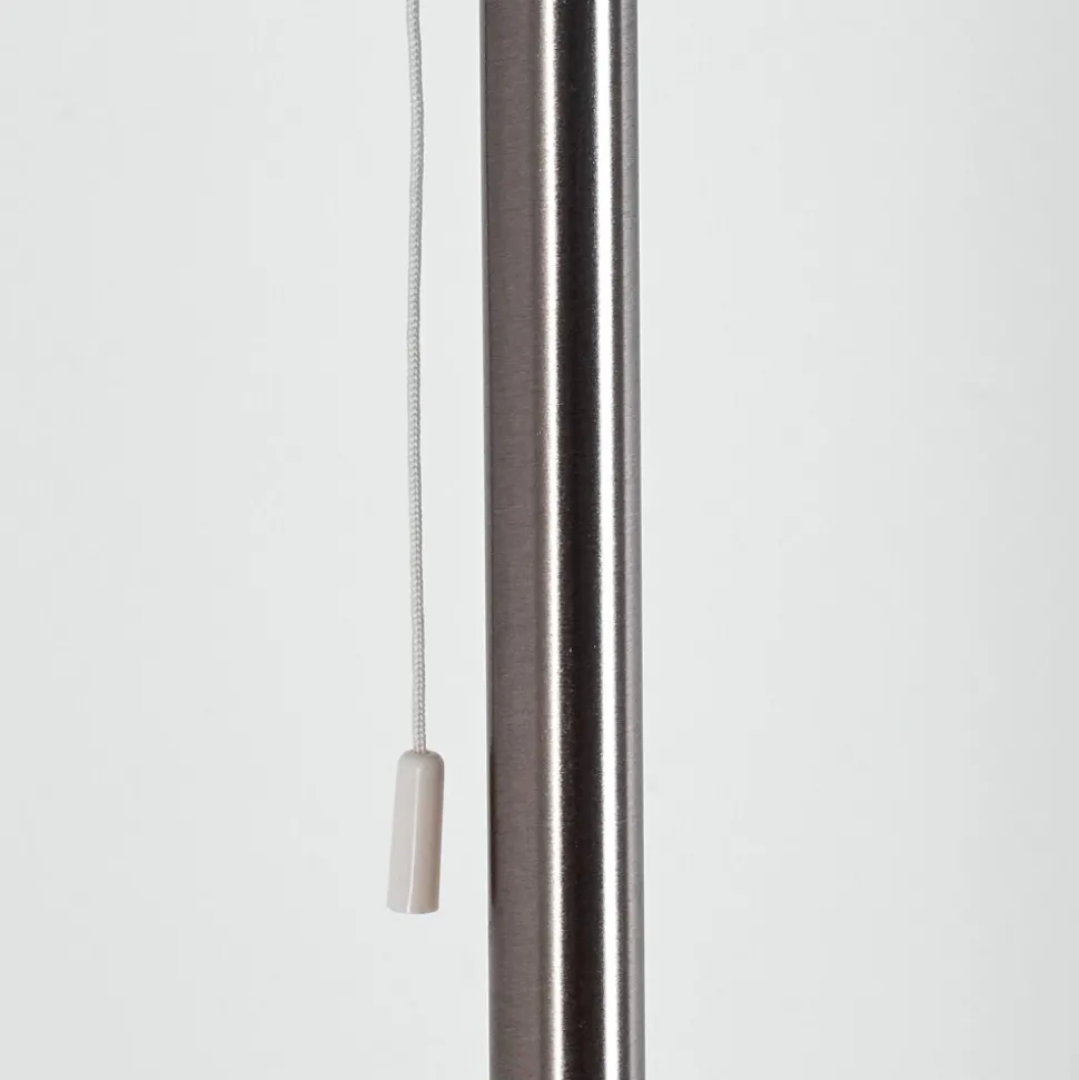 Lampadaire Gunstock Nickel Brillant, 2 Lumieres