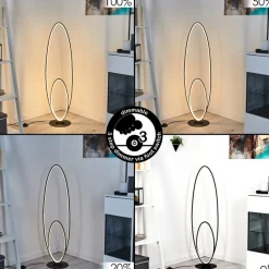 Lampadaire Harpeth Led Noir, 1 Lumiere