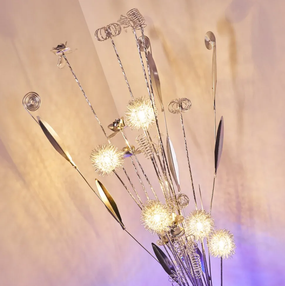 Lampadaire Holar Led Chrome, 6 Lumieres, Changeur De Couleurs
