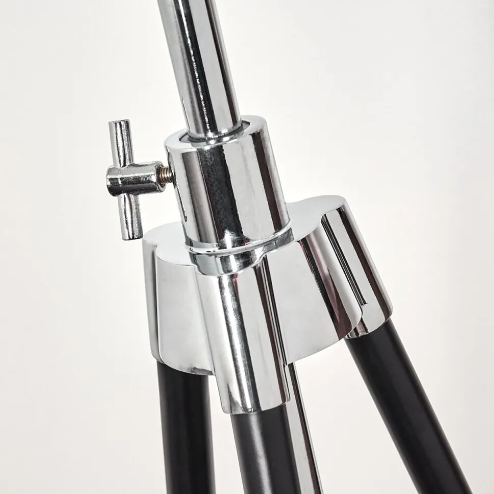 Lampadaire Honoa Chrome, Noir, 1 Lumiere