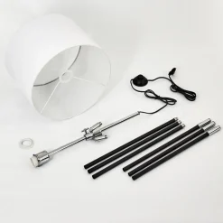 Lampadaire Honoa Chrome, Noir, 1 Lumiere