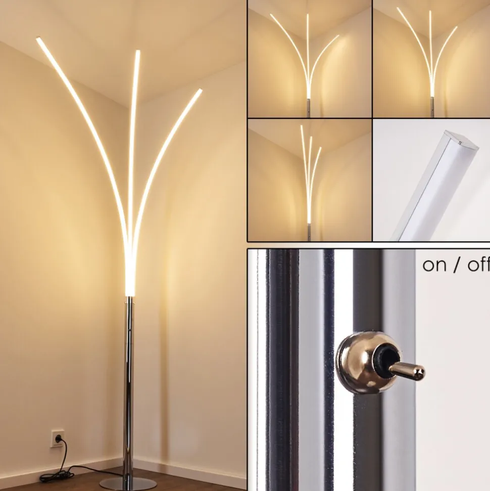 Lampadaire Horpmaal Led Chrome, 3 Lumieres