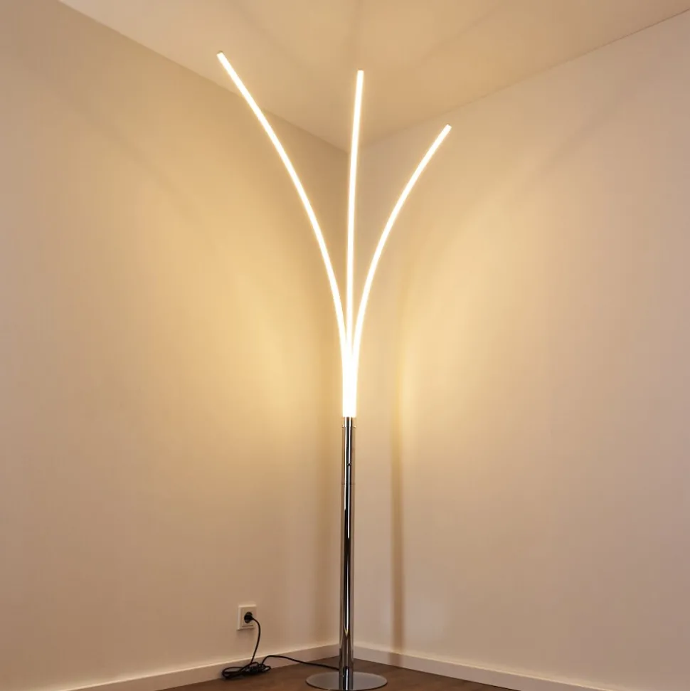Lampadaire Horpmaal Led Chrome, 3 Lumieres