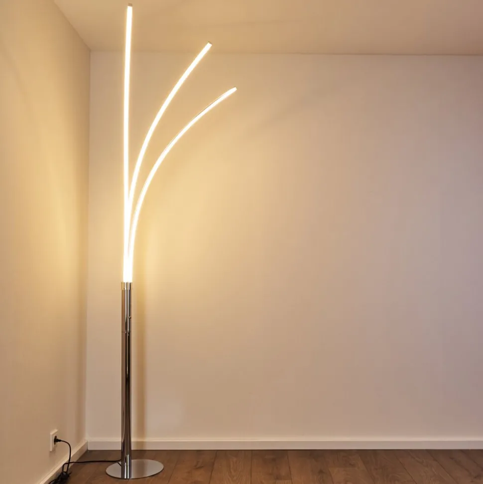 Lampadaire Horpmaal Led Chrome, 3 Lumieres