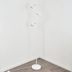 Lampadaire Javel Chrome, Blanc, 3 Lumieres