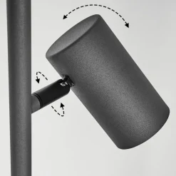 Lampadaire Javel Gris, Couleur Bois, Noir, 3 Lumieres