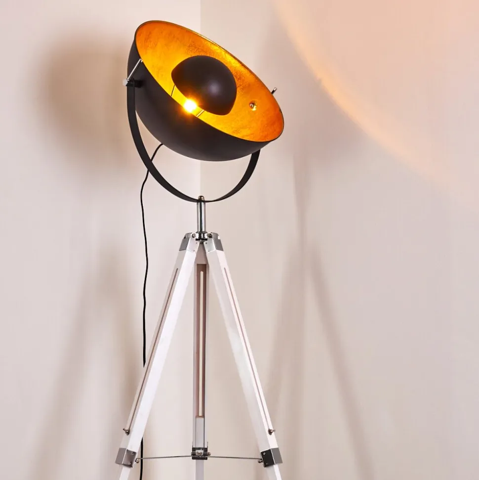 Lampadaire Jupiter Chrome, Blanc, 1 Lumiere