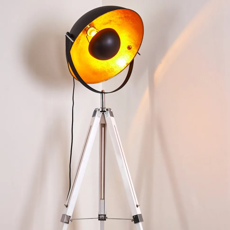Lampadaire Jupiter Chrome, Blanc, 1 Lumiere
