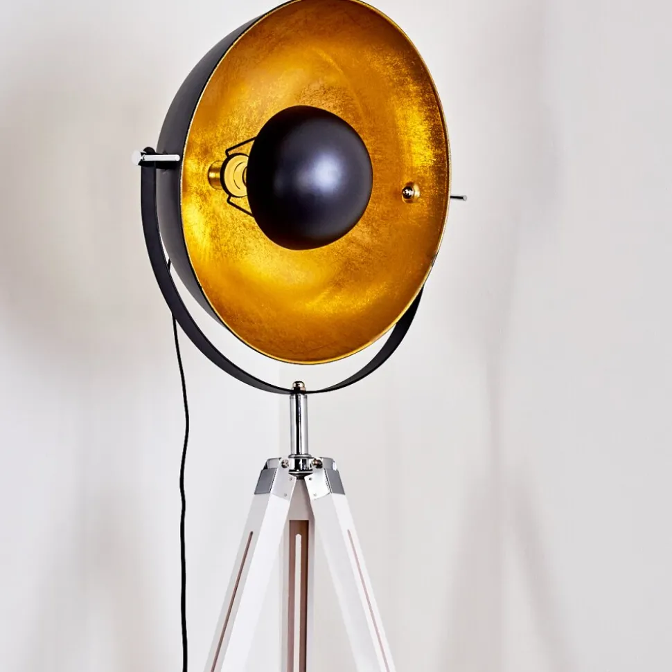 Lampadaire Jupiter Chrome, Blanc, 1 Lumiere