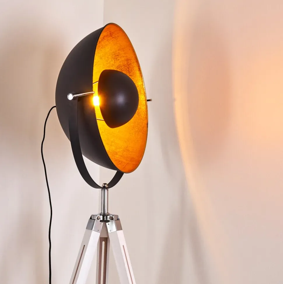 Lampadaire Jupiter Chrome, Blanc, 1 Lumiere