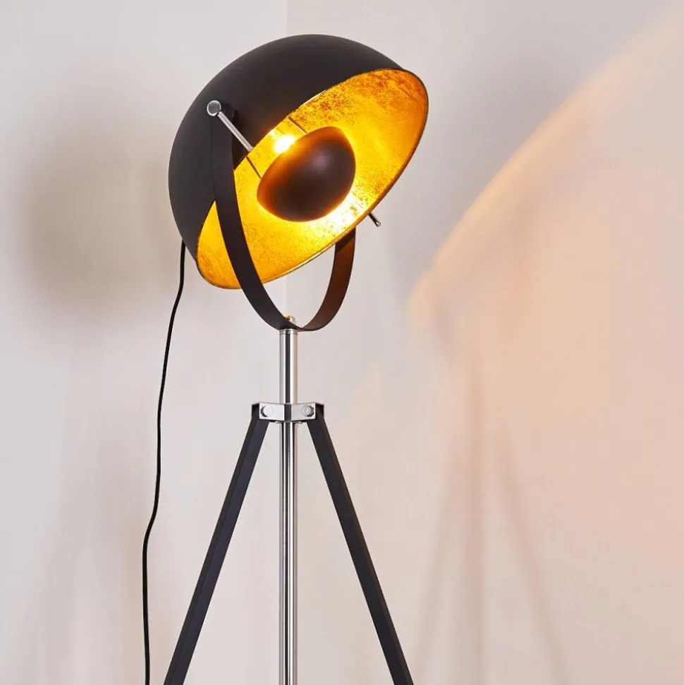 Lampadaire Jupiter Noir Dore, 1 Lumiere